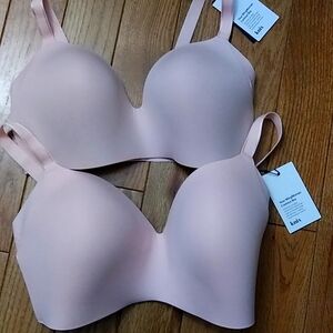NWT Knix Wingwoman Contour Bra Lot, Pink (36F) and Cream (36DD)Wireless
